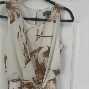 Luxology Women's Cream and Brown Jumpsuit